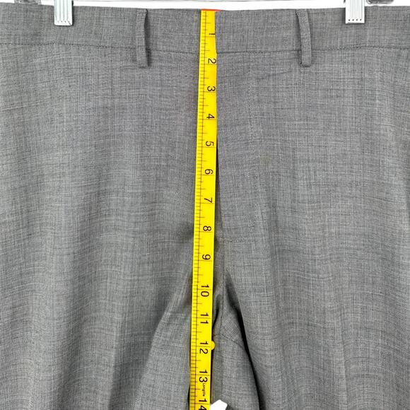 Saddlebred Gray Belt Loops Flat Front‎ Classic Performance Dress Pant 36 X 29 - Picture 6 of 7